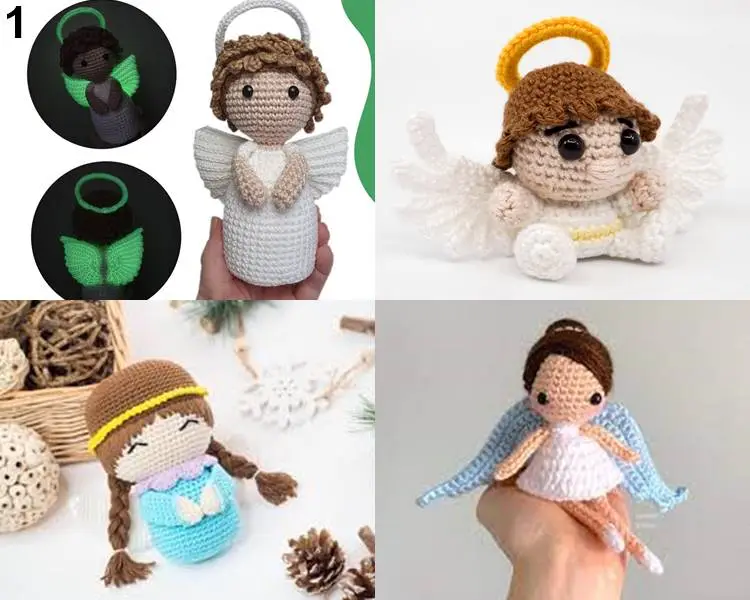 Fotos de anjos de amigurumi.