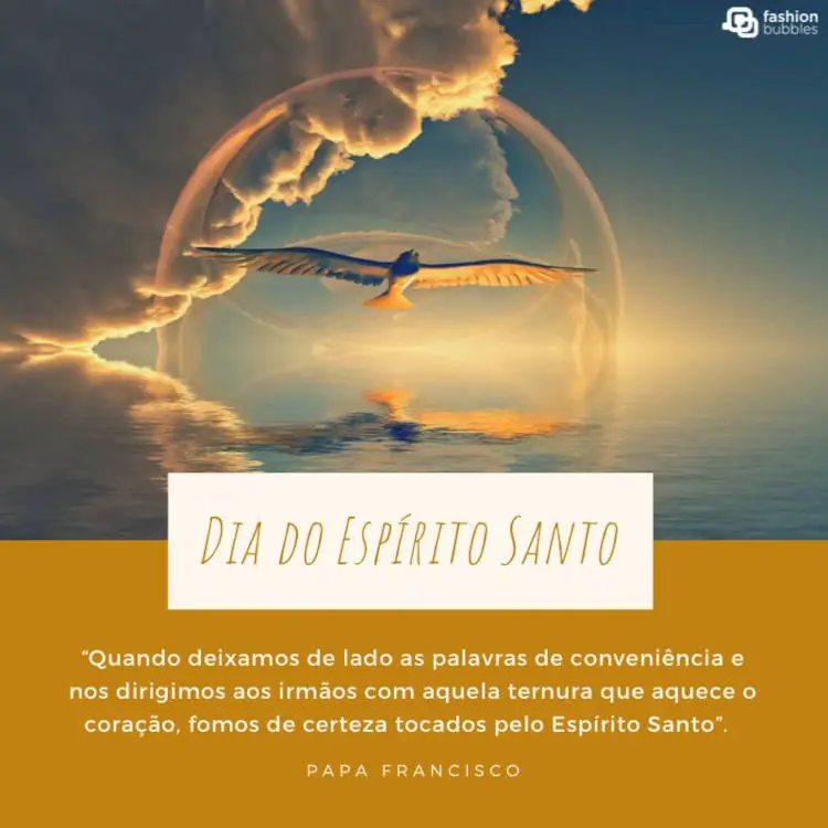 Cartão de ave voando e frase: O Espírito Santo habita em nós para completar a transformação que iniciou no momento de nossa salvação.
