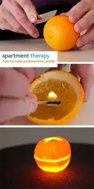 Passo a passo de vela com laranja