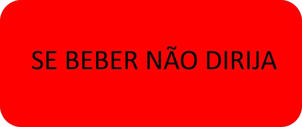 placa com aviso se beber não dirija