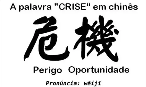 a palavra crise em chines - Transforme crise em oportunidade