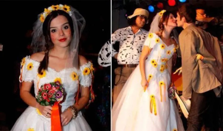 Girassol no look de noiva