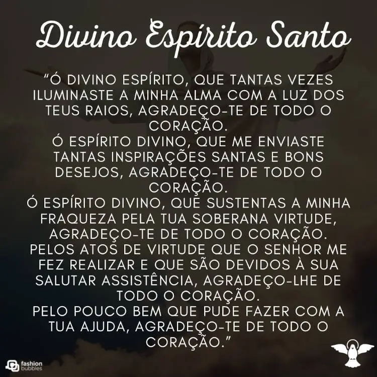 Cartão virtual com oração do divino Espírito Santo