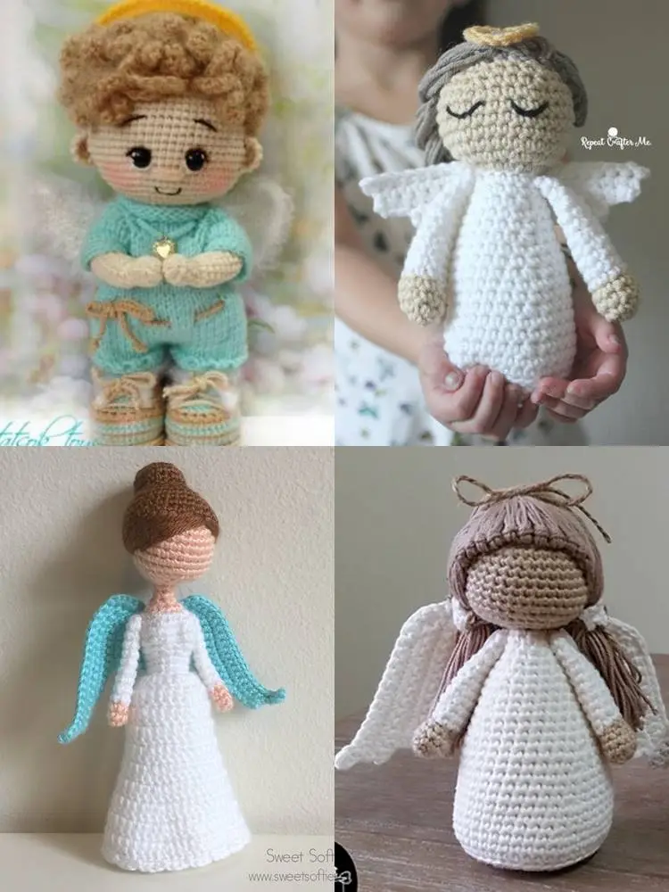 Fotos de anjos de amigurumi.