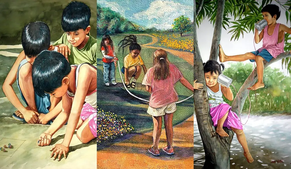 Foto de crianças brincando.