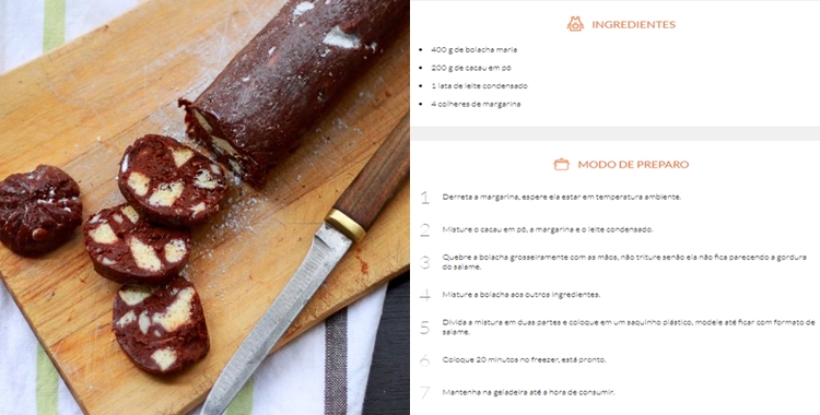Salame de chocolate.