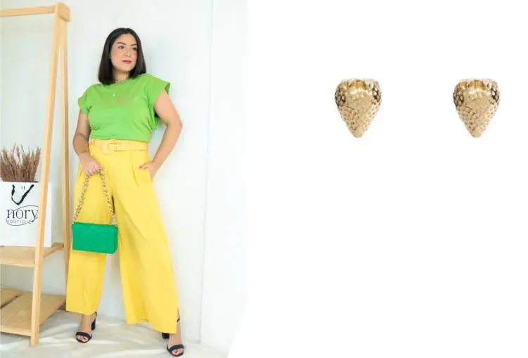 Joia dourada na moda dopamina