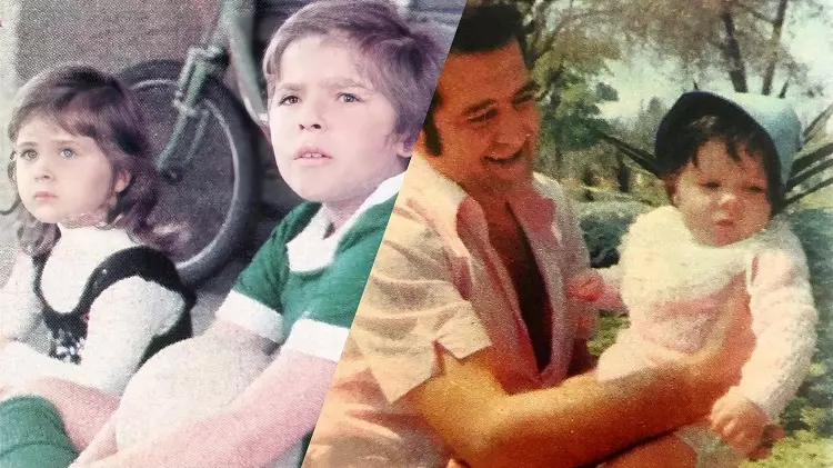 Foto de Galisteu com seu pai e com o seu irmão
