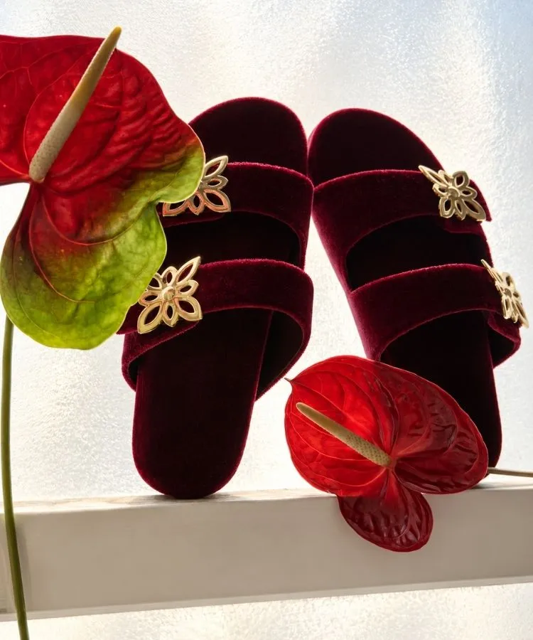 Papete de tiras vermelha da marca de sapatos femininos Piazza