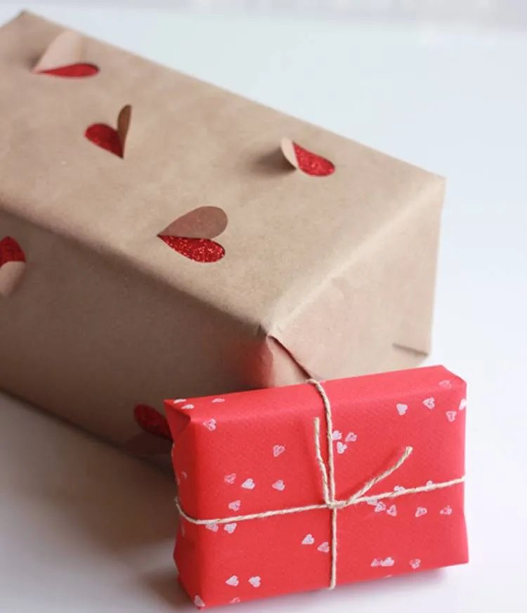 Foto de embrulho de presente de Natal.