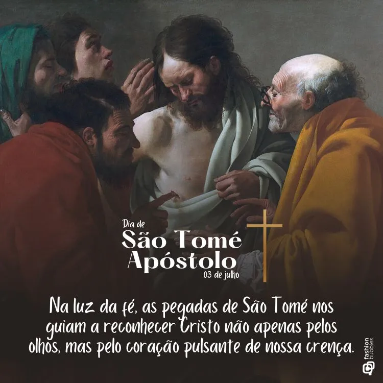 Frase de São Tomé escrita sobre pintura A Incredulidade de Tomé, por Hendrick ter Brugghen, 1522, pintura holandesa, óleo sobre tela. Tomé, um dos Doze Discípulos, duvidou da ressurreição de Jesus, até que viu e sentiu o corpo ferido de Jesus. 