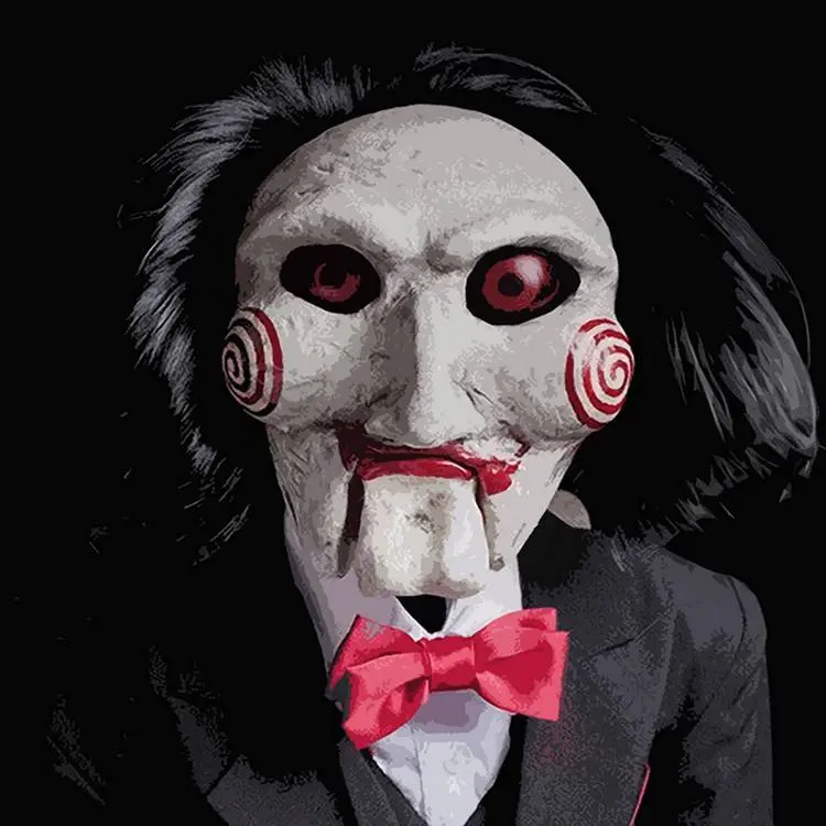 Foto do boneco do filme "Jogos Mortais".