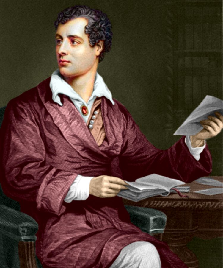 Lord Byron , uma gravura colorida