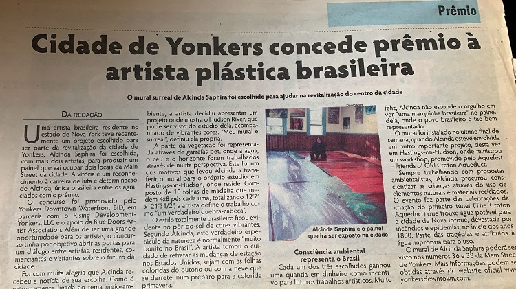 Recorte de jornal com foto de Alcinda Saphira