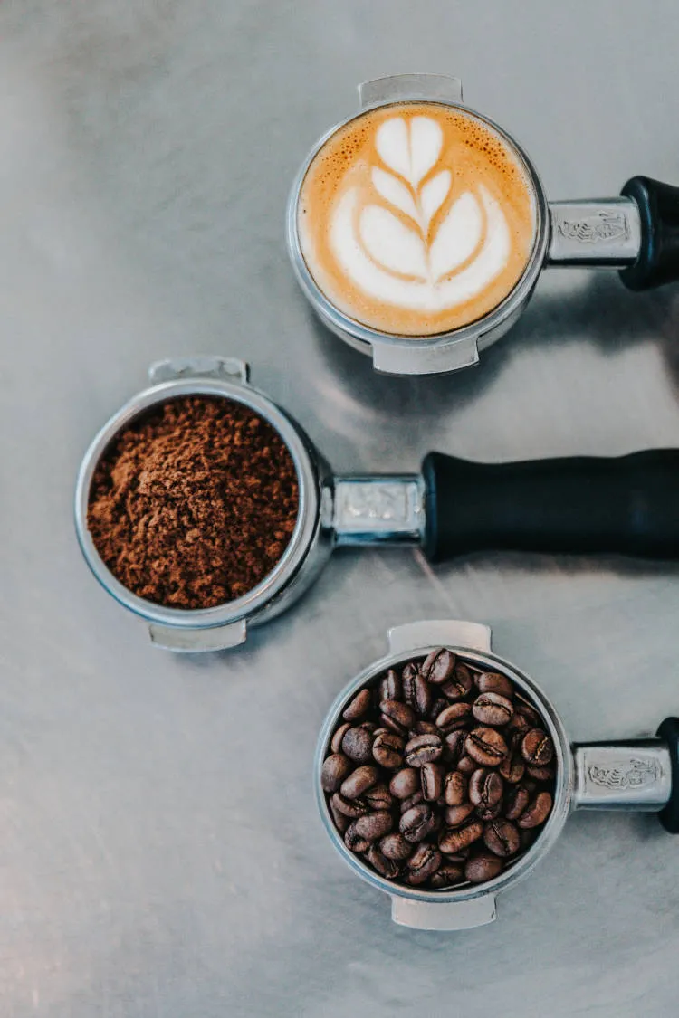 Três tipos de café.