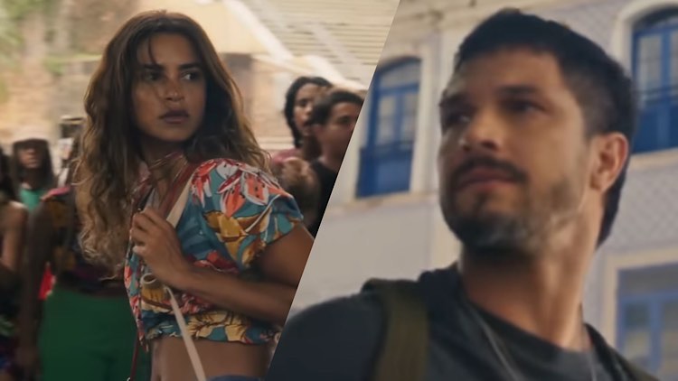 Lucy Alves e Romulo Estrela em cena na novela.