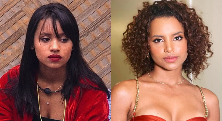Montagem com duas fotos de Gleici Damasceno, uma na época do BBB e outra atualmente 