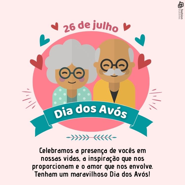  Celebramos a presença de vocês em nossas vidas, a inspiração que nos proporcionam e o amor que nos envolve. Tenham um maravilhoso Dia dos Avós!