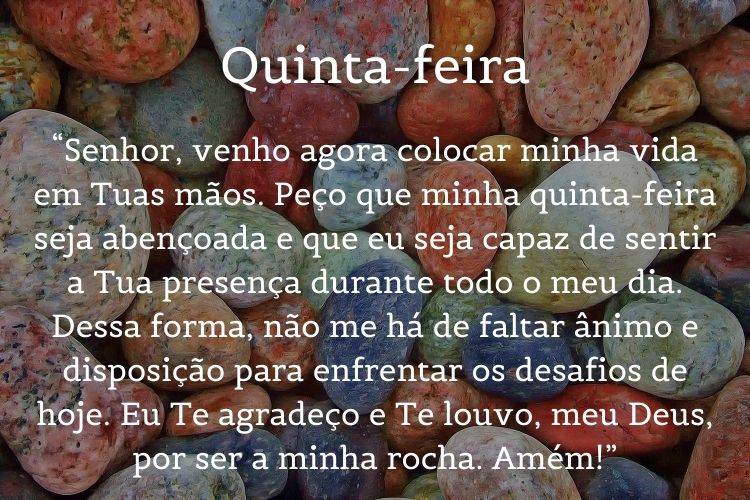 oração de bom dia sobre foto de pedras