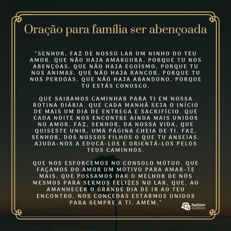 Oração para família ser abençoada