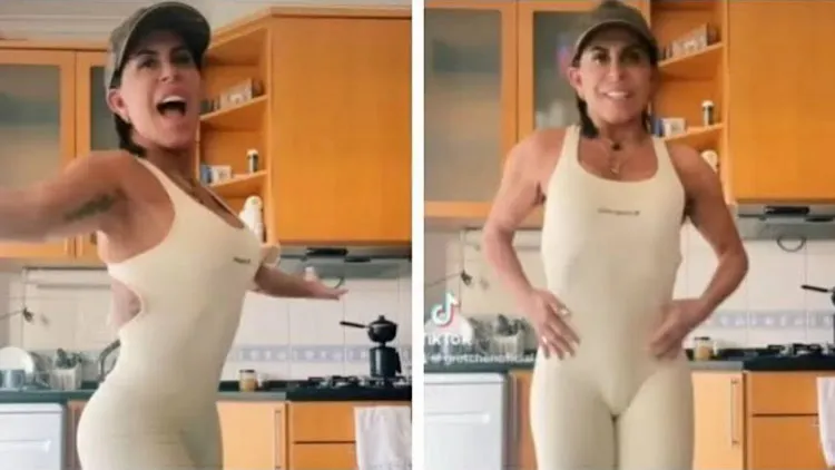 Gretchen chamou a atenção dos fãs do Power Couple ao surgir de biquíni rosa no reality.