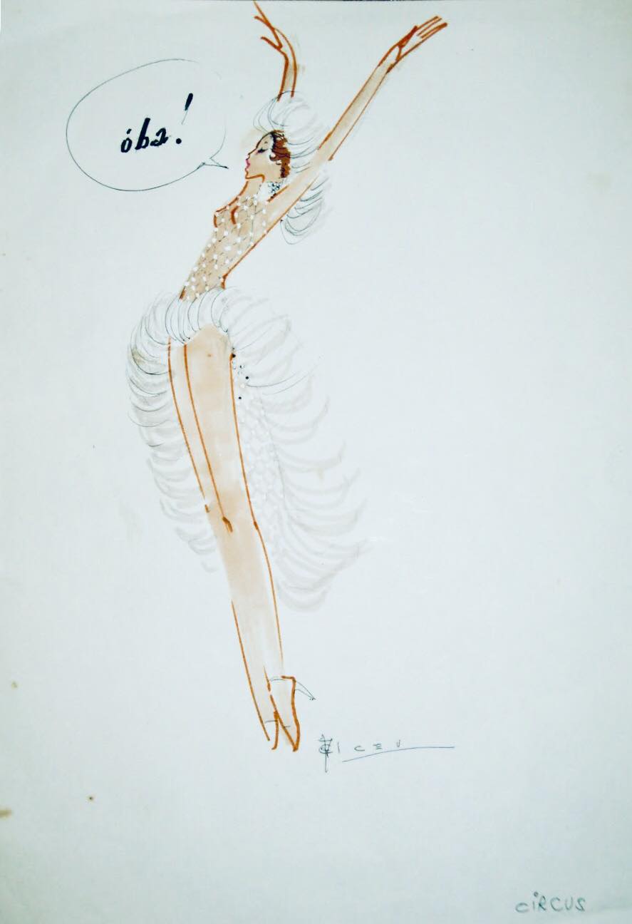 Ilustração de Alceu Penna para o espetáculo "Circus", em 1974.