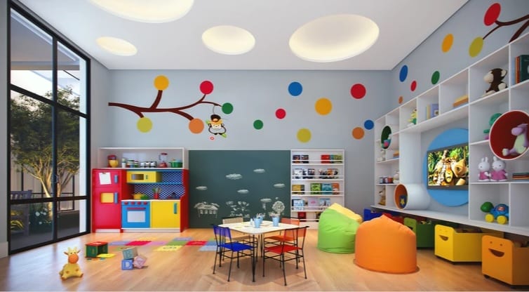 Área infantil do empreendimento de luxo
