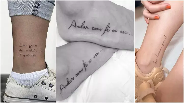 três opções de frases para tatuagem na perna