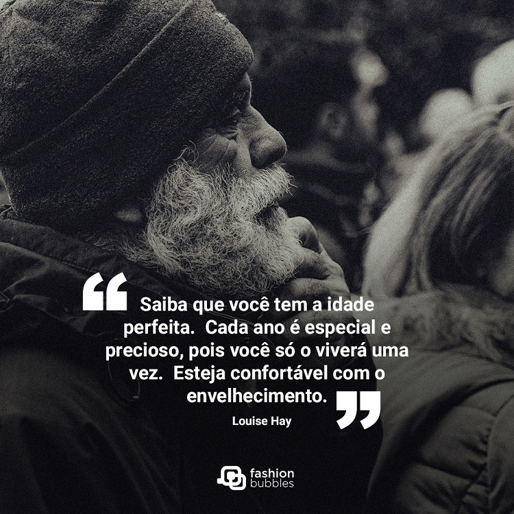Frase de Dia do Idoso sobre envelhecer