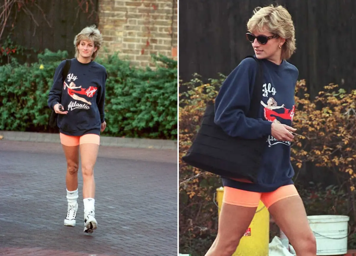 Lady Di em biker shorts