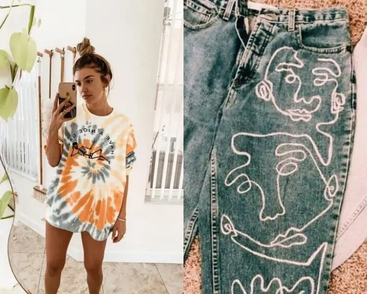 Upcycling: roupas velhas customizadas. Foto de roupas velhas customizadas.