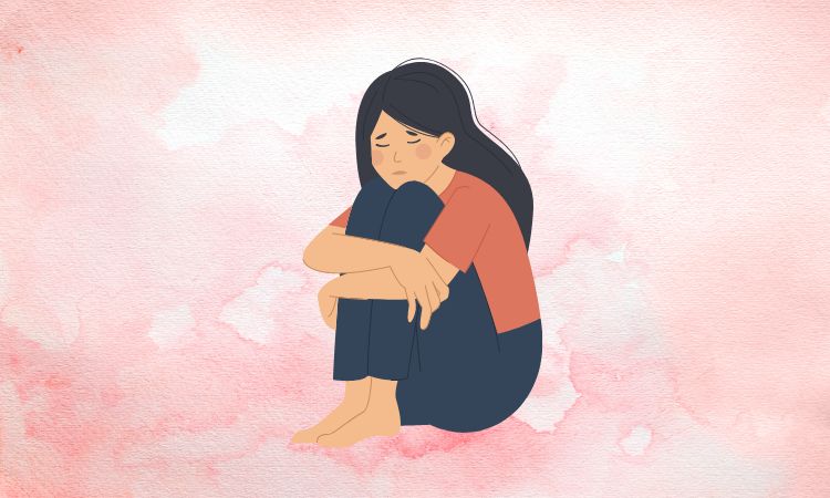 ilustração de mulher triste: consequências do curving