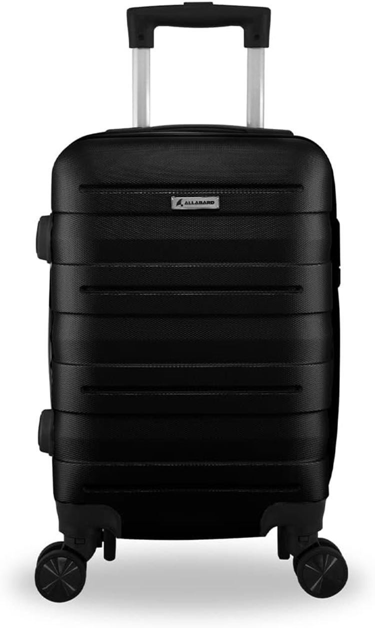 Mala de Bordo Bagagem de Mão Viagem Avião ABS Rígido Rodas 360 Removíveis (Preto)
