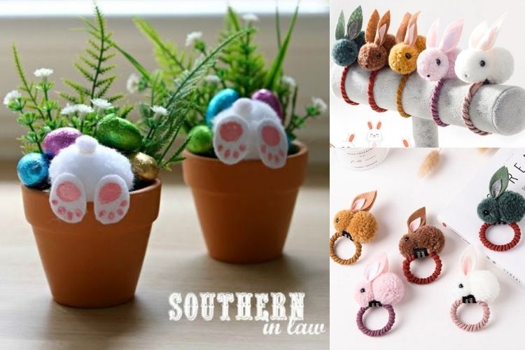 coelhinhos artesanais para enfeitar mesa de Páscoa