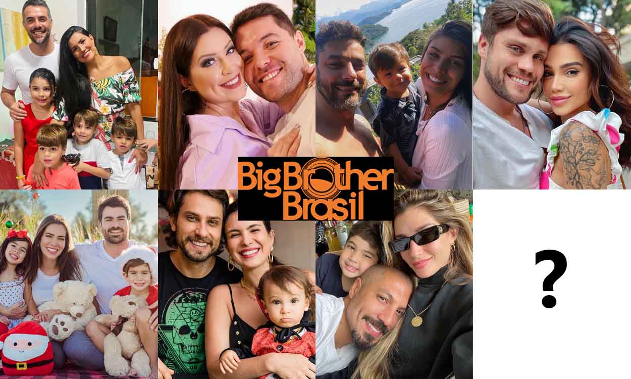 Montagem com foto de casais que se formaram no BBB