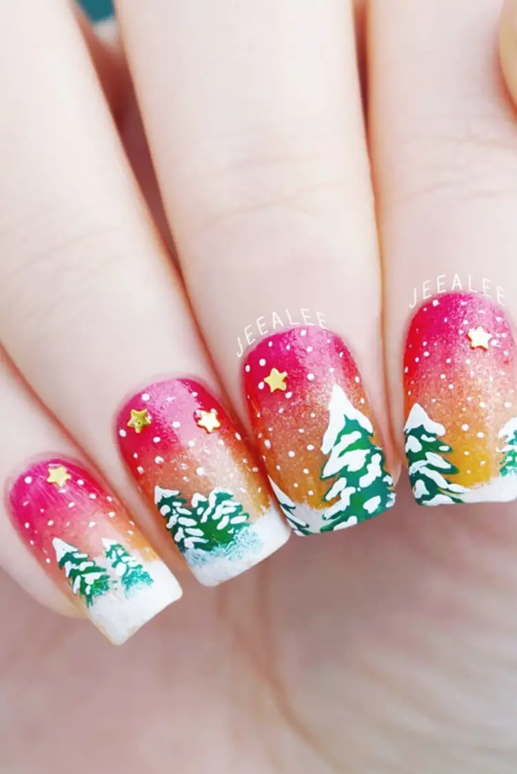 Foto com inspiração de unha para o Natal.