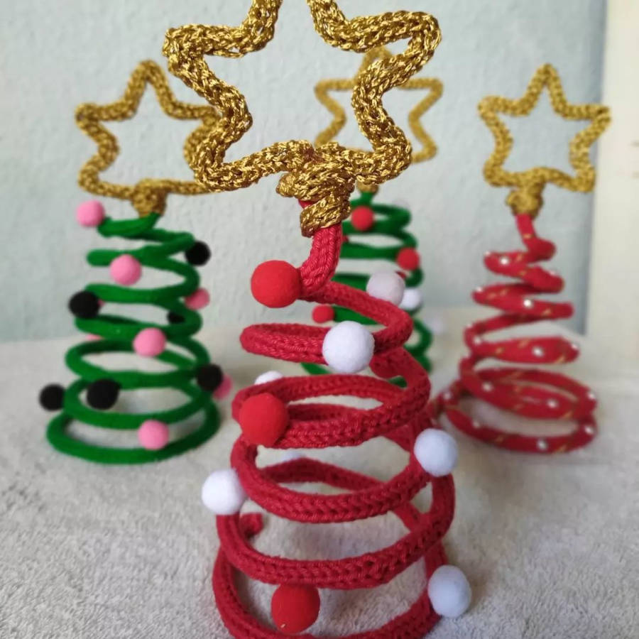 Árvore de natal de crochê.