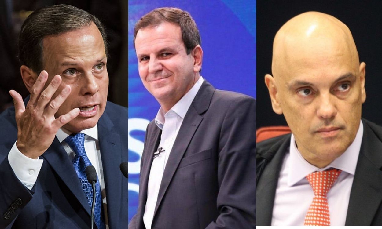 Imagem do Dória, Paes e Moraes representando o impeachment contra governadores, prefeitos e ministros do STF.