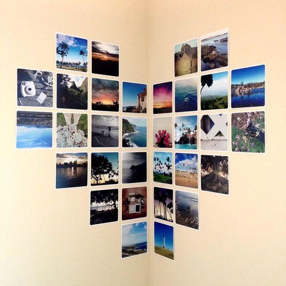 Coração de fotos.