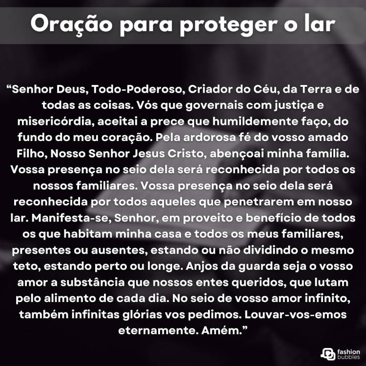 Oração para proteger o lar