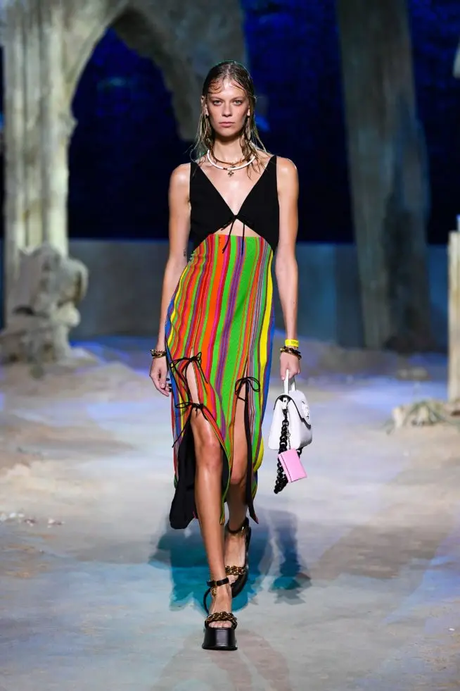 vestido listrado