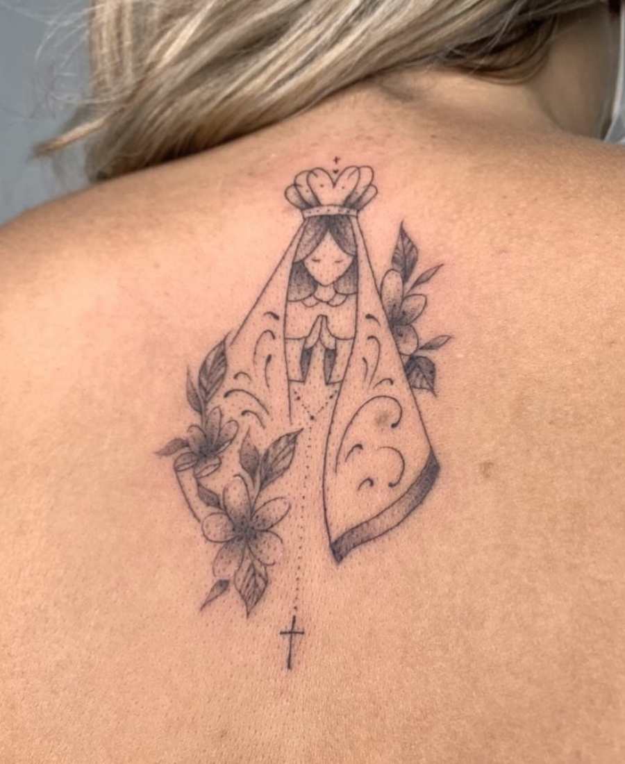 Foto de tattoo de Nossa Senhora de Aparecida.
