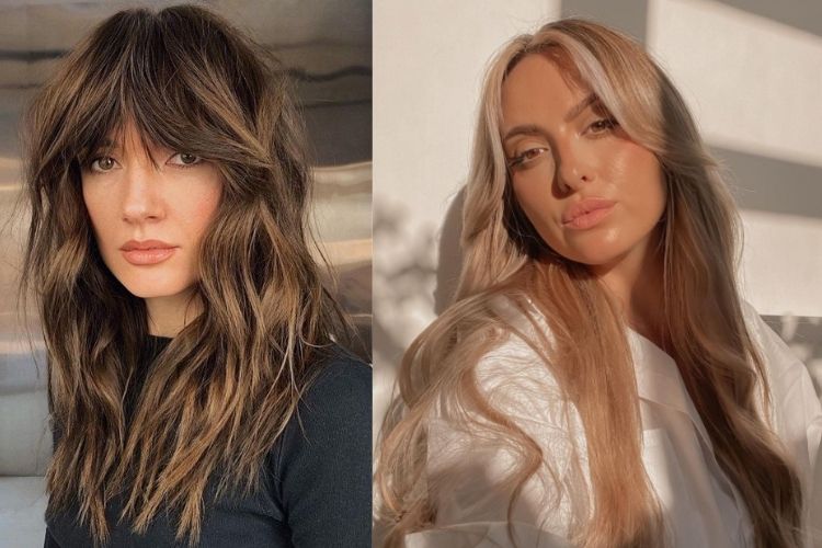 Duas mulheres com curtain bangs