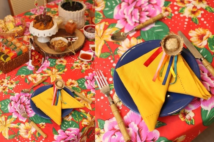 A imagem representa guardanapo de festa junina