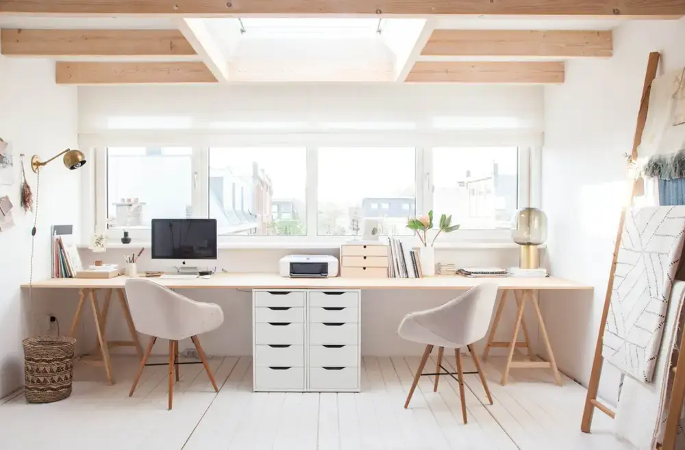 Decoração de home office compartilhado