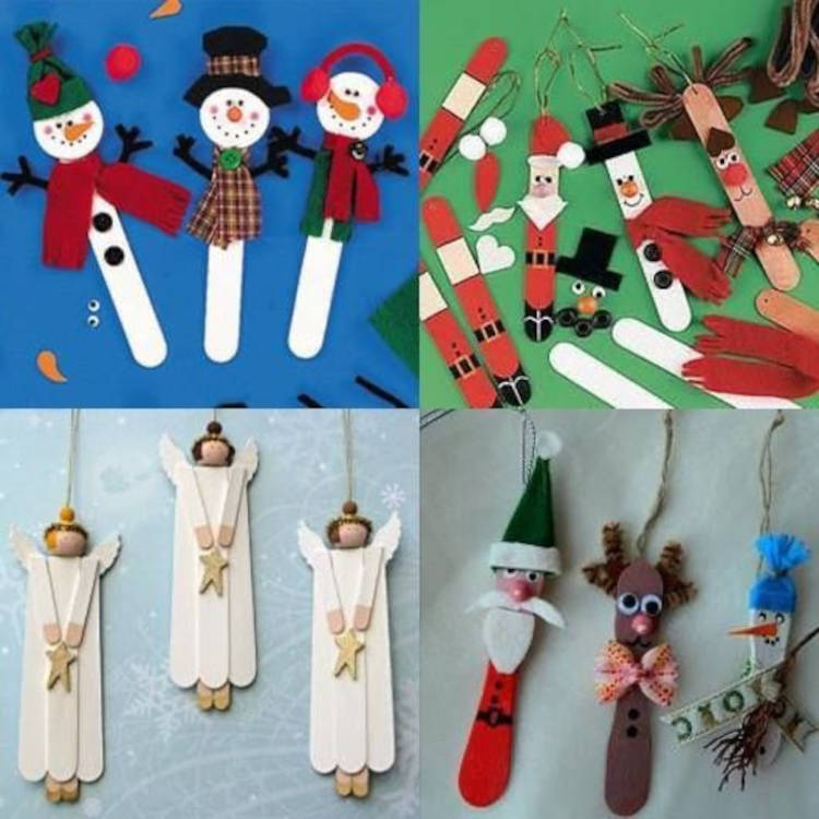 Bonecos feitos com palito de sorvete