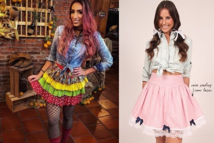 camisa jeans festa junina
