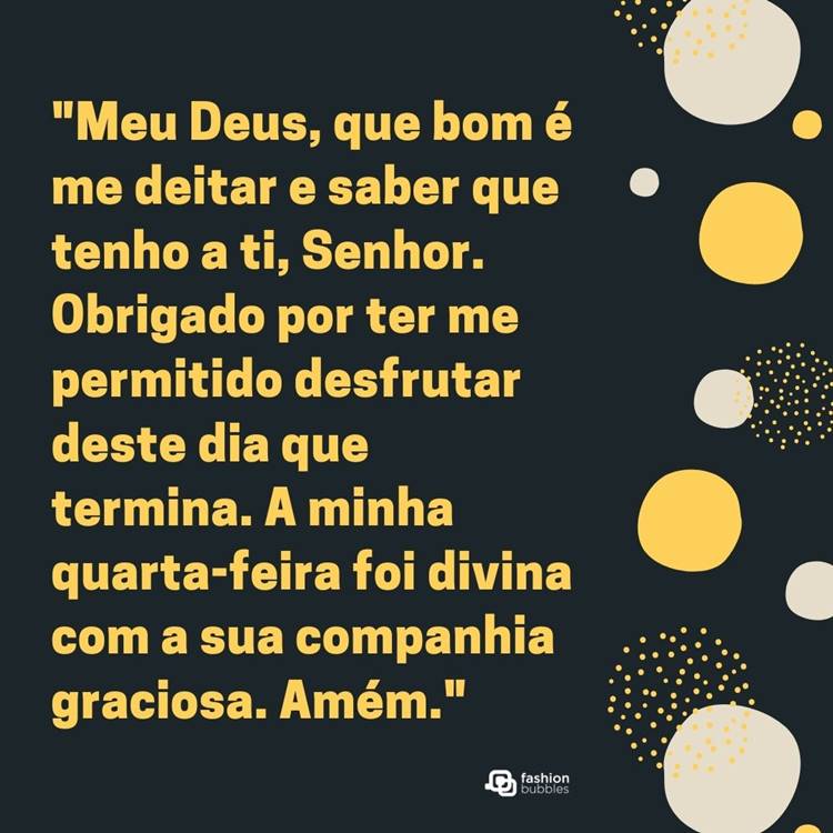 Foto de prece para fazer antes de dormir.