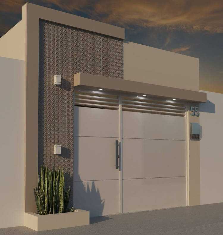 Casa pequena com fachada moderna.