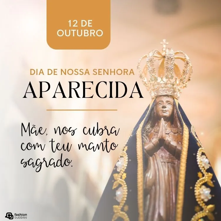 montagem de comemoração ao dia de nossa senhora aparecida
